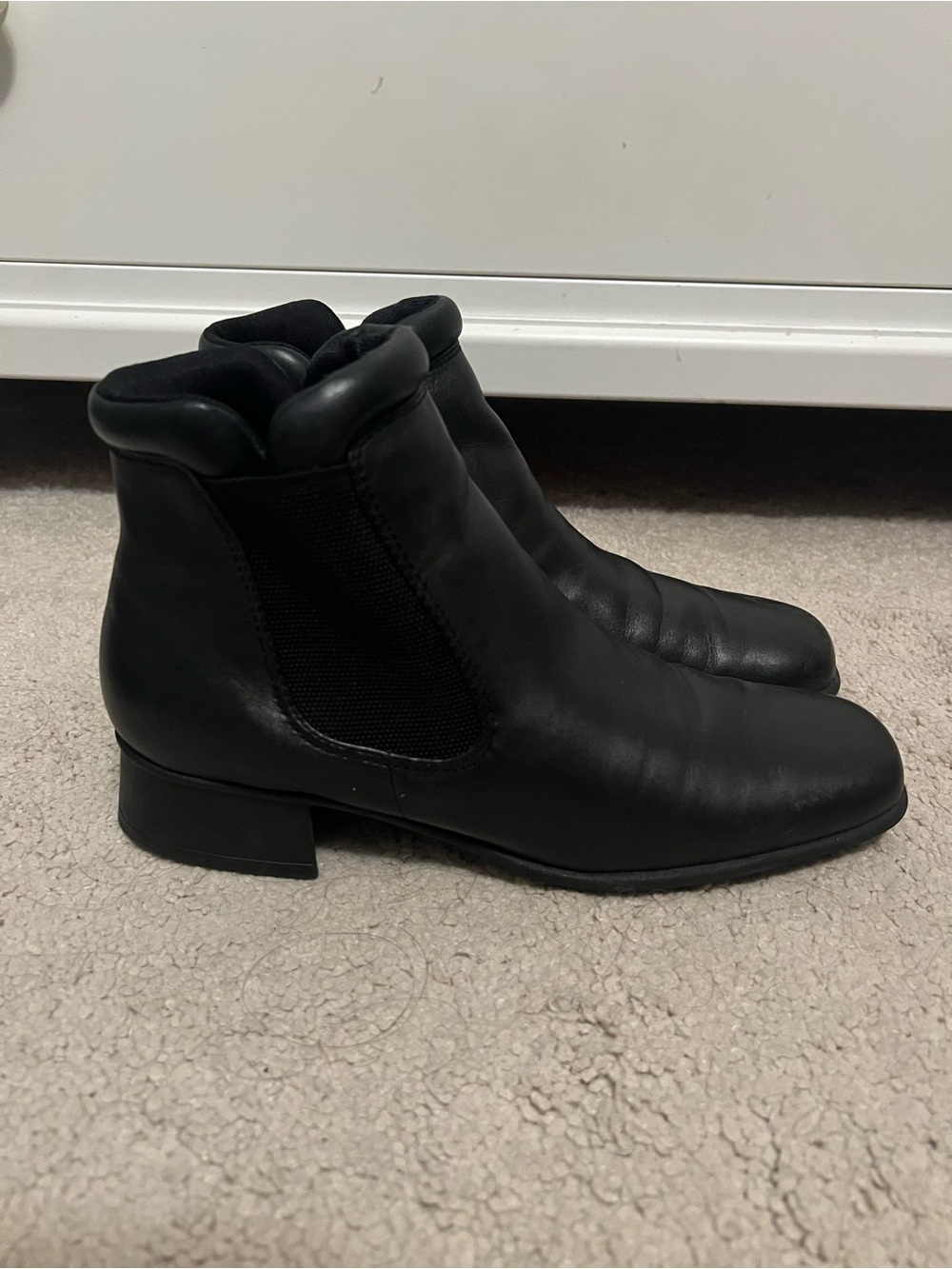 Women's Black Leather Ankle Boots